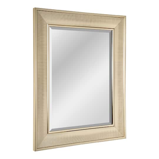 Head West 31" Brushed Nickel Pave Textured Framed Wall Vanity Mirror